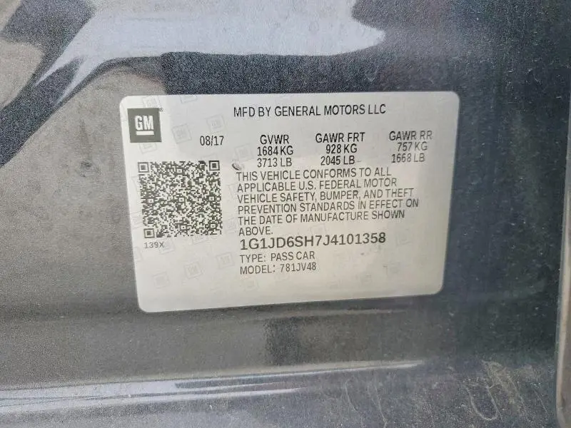 2018 CHEVROLET SONIC LT  