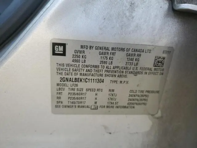 2012 CHEVROLET EQUINOX LS