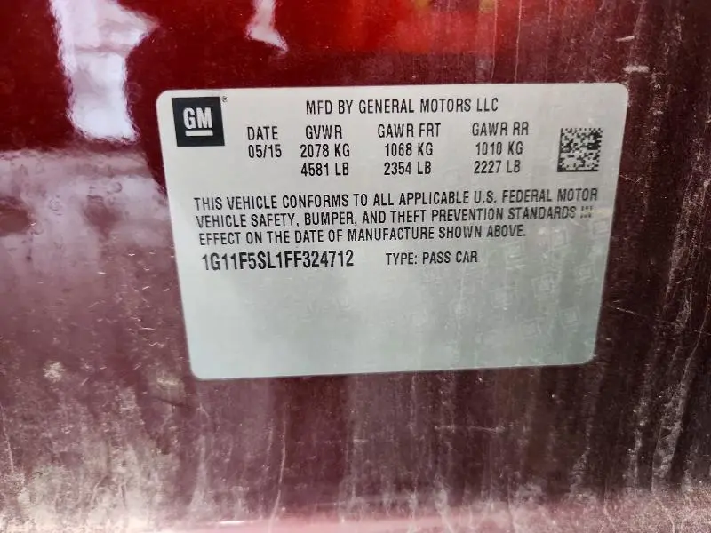 2015 CHEVROLET MALIBU LTZ  