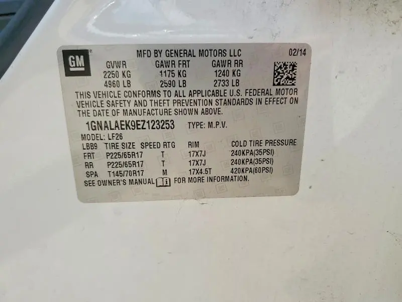 2014 CHEVROLET EQUINOX LS  