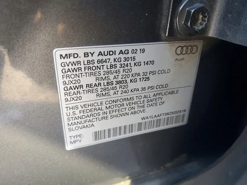 2019 AUDI Q7 PREMIUM PLUS  