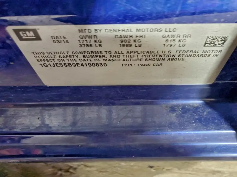 2014 CHEVROLET SONIC LTZ  