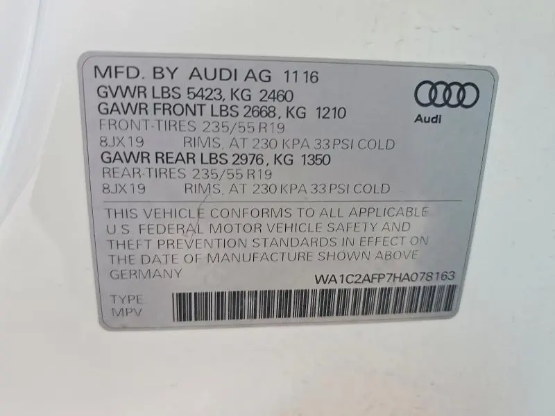 2017 AUDI Q5 PREMIUM  