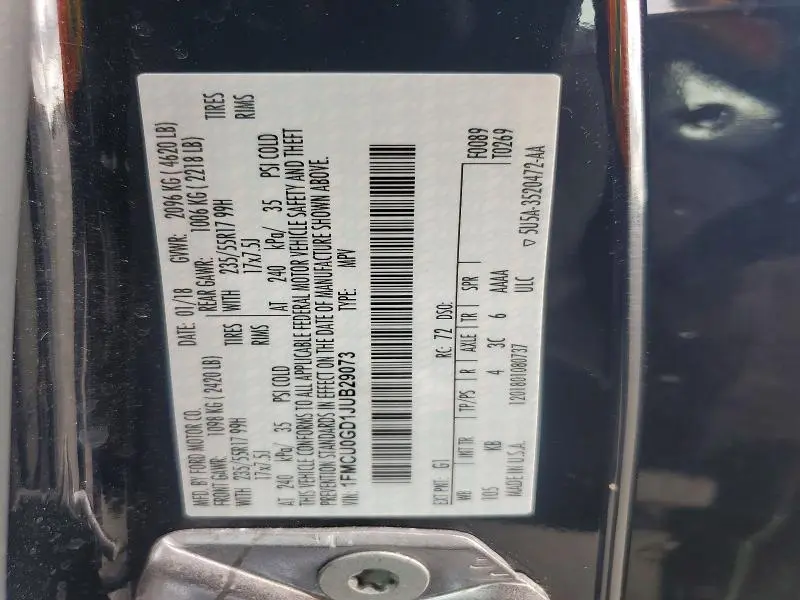 2018 FORD ESCAPE SE  