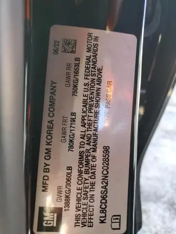 2022 CHEVROLET SPARK 1LT  