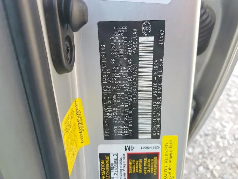 2011 TOYOTA CAMRY LE  