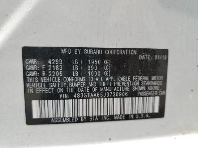 2018 SUBARU IMPREZA   