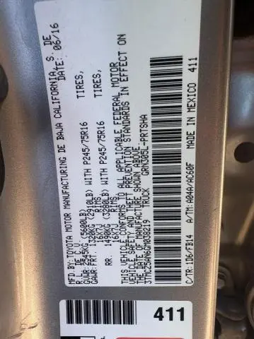2016 TOYOTA TACOMA   