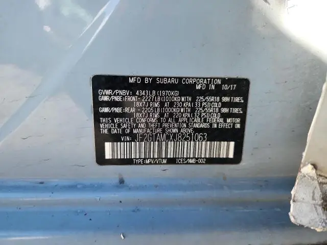 2018 SUBARU CROSSTREK LIMITED  