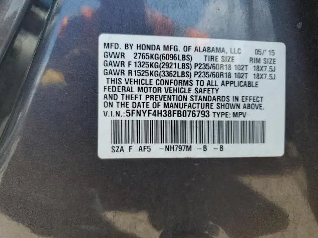 2015 HONDA PILOT SE  