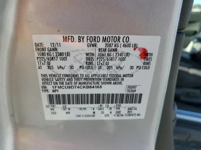 2012 FORD ESCAPE XLT  