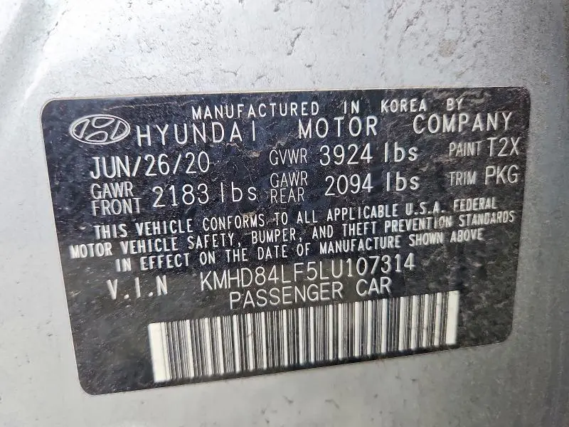 2020 HYUNDAI ELANTRA VALUE EDITION  