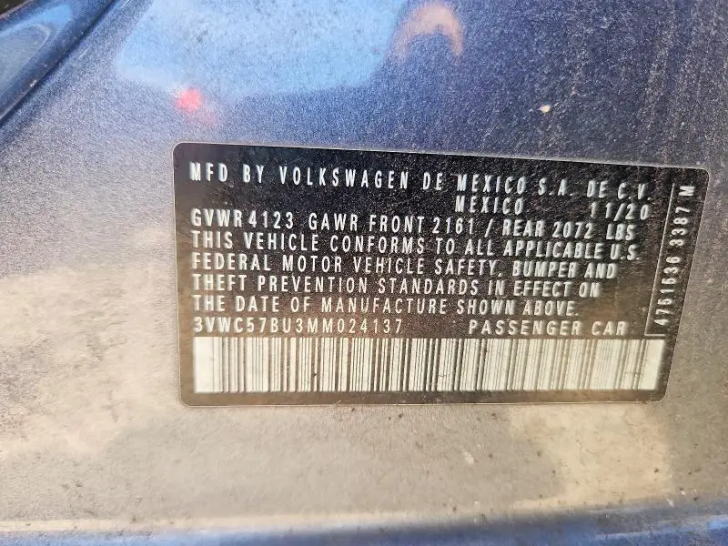 2021 VOLKSWAGEN JETTA S  