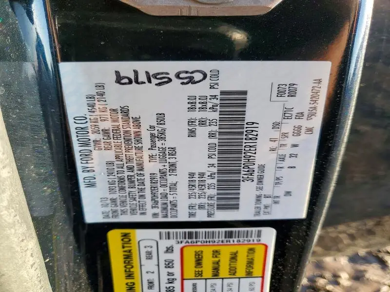 2014 FORD FUSION SE  