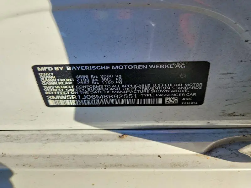 2021 BMW 330I   