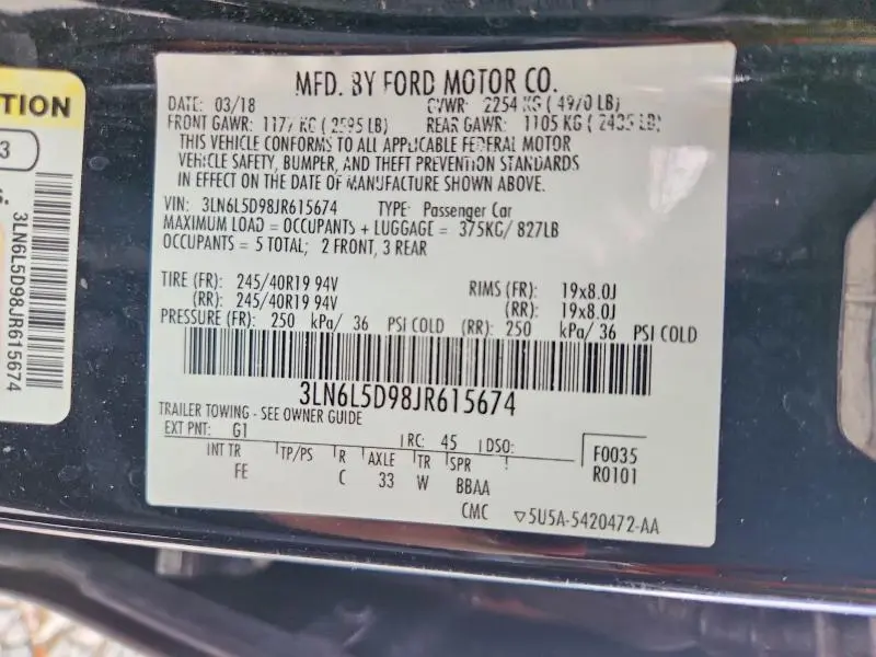 2018 LINCOLN MKZ SELECT  