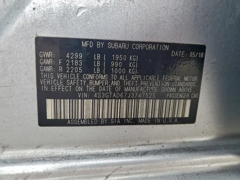 2018 SUBARU IMPREZA PREMIUM PLUS  