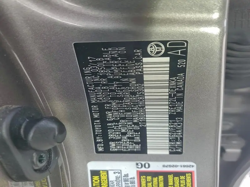 2017 TOYOTA COROLLA L  