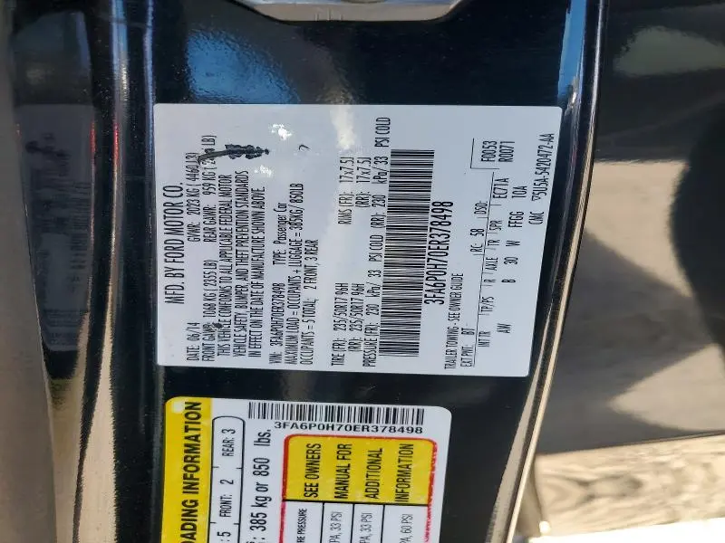 2014 FORD FUSION SE  