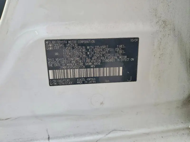 2010 TOYOTA RAV4 BASE  