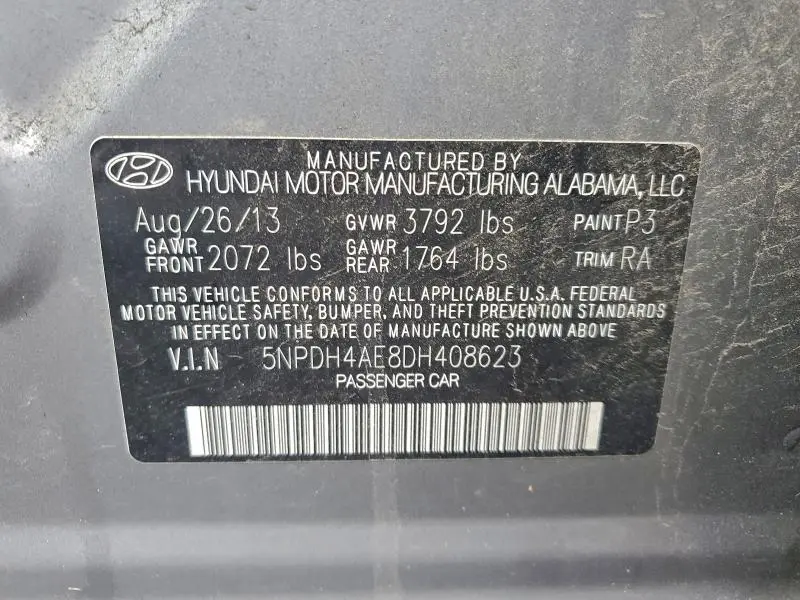 2013 HYUNDAI ELANTRA GLS  