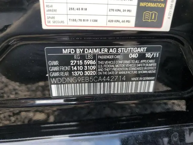 2012 MERCEDES-BENZ S 550 4MATIC  