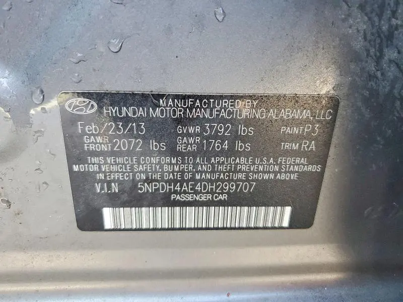 2013 HYUNDAI ELANTRA LIMITED  