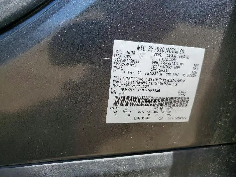 2019 FORD EXPLORER SPORT  