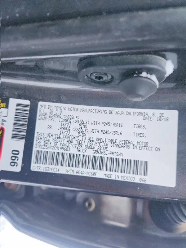 2019 TOYOTA TACOMA DOUBLE CAB  