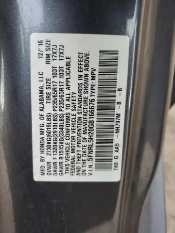 2016 HONDA ODYSSEY LX  