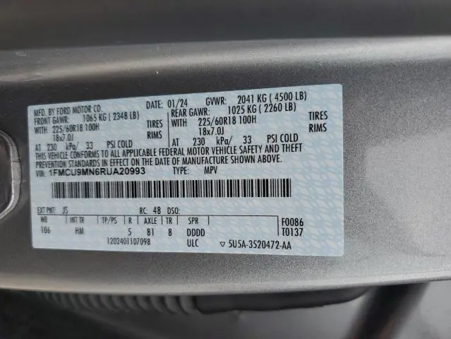 2024 FORD ESCAPE ST LINE  