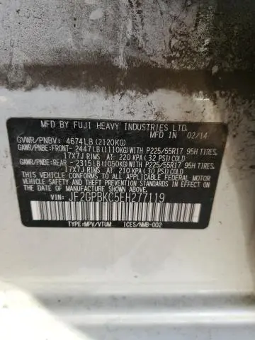 2014 SUBARU XV CROSSTREK 2.0I HYBRID TOURING  