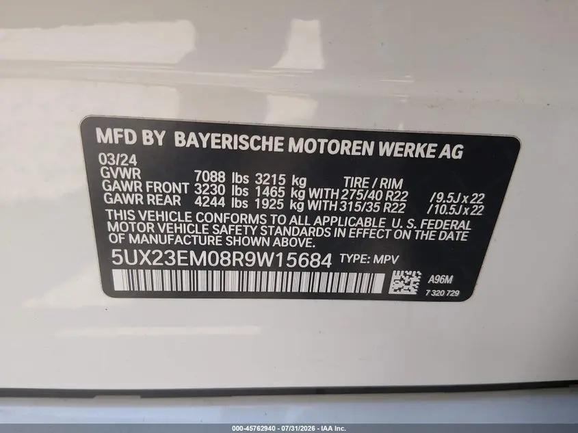 2024 BMW X7 XDRIVE40I