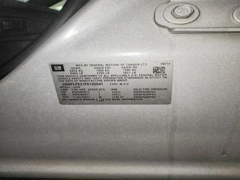 2015 CHEVROLET EQUINOX LT  