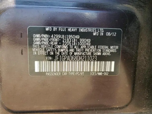 2013 SUBARU IMPREZA PREMIUM  