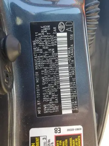 2011 TOYOTA COROLLA BASE  