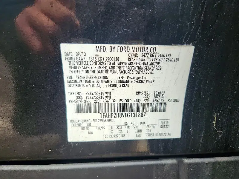 2014 FORD TAURUS SEL  