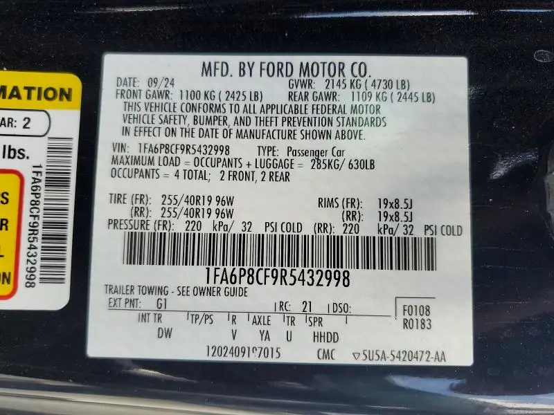 2024 FORD MUSTANG GT  