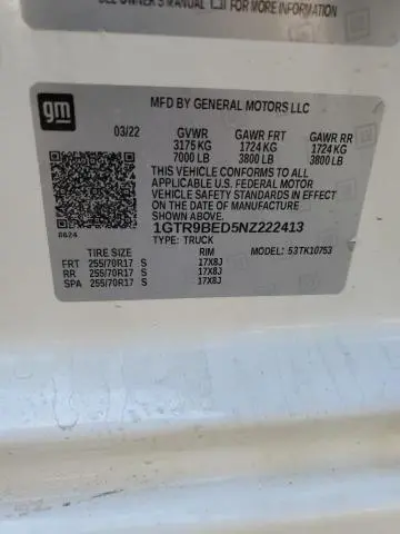 2022 GMC SIERRA LIMITED K1500 SLE  