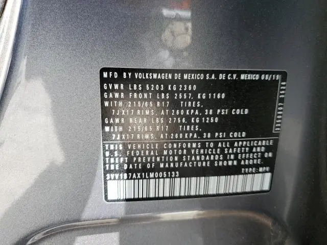 2020 VOLKSWAGEN TIGUAN S  