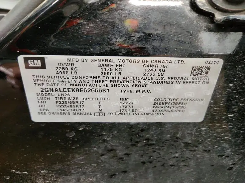 2014 CHEVROLET EQUINOX LT  