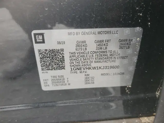 2019 CHEVROLET TRAVERSE LT  