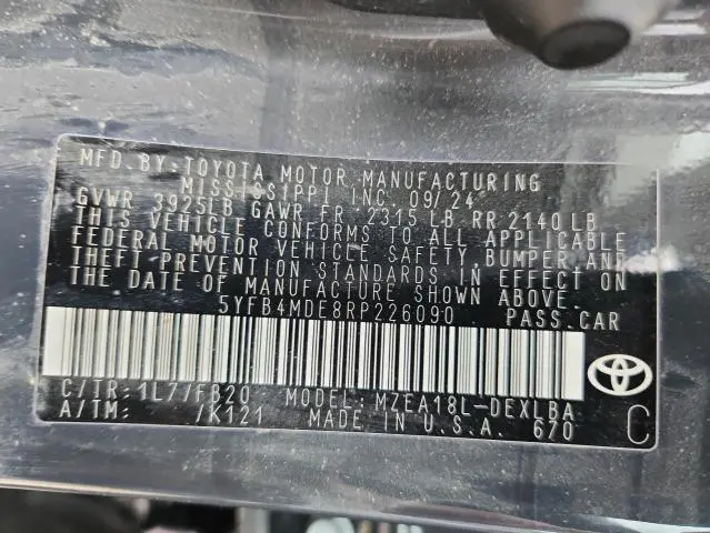 2024 TOYOTA COROLLA LE  