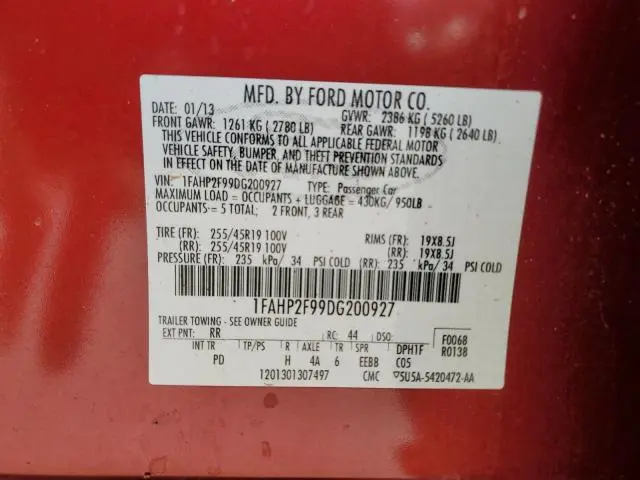 2013 FORD TAURUS LIMITED  