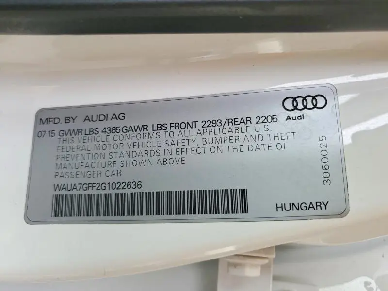 2016 AUDI A3 PREMIUM  