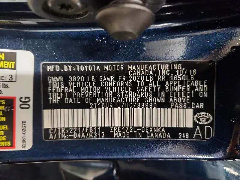 2017 TOYOTA COROLLA L  