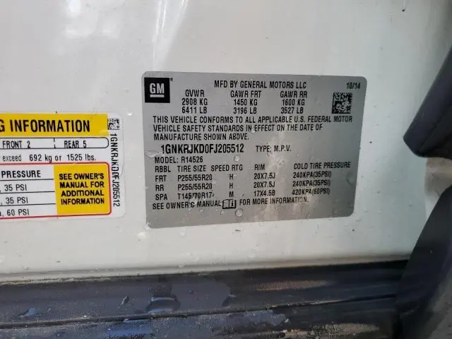 2015 CHEVROLET TRAVERSE LTZ  