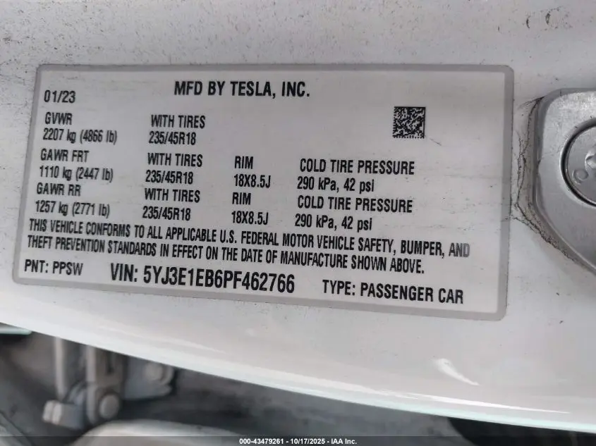 2023 TESLA MODEL 3 LONG RANGE DUAL MOTOR ALL-WHEEL DRIVE