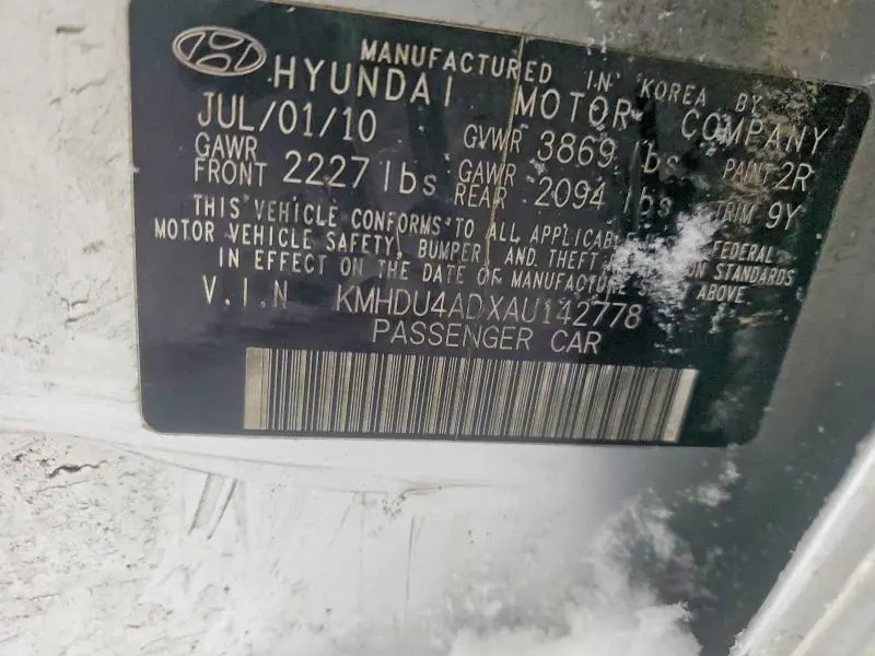 2010 HYUNDAI ELANTRA BLUE  