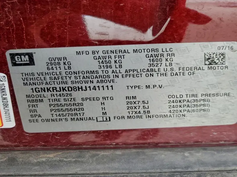 2017 CHEVROLET TRAVERSE PREMIER  